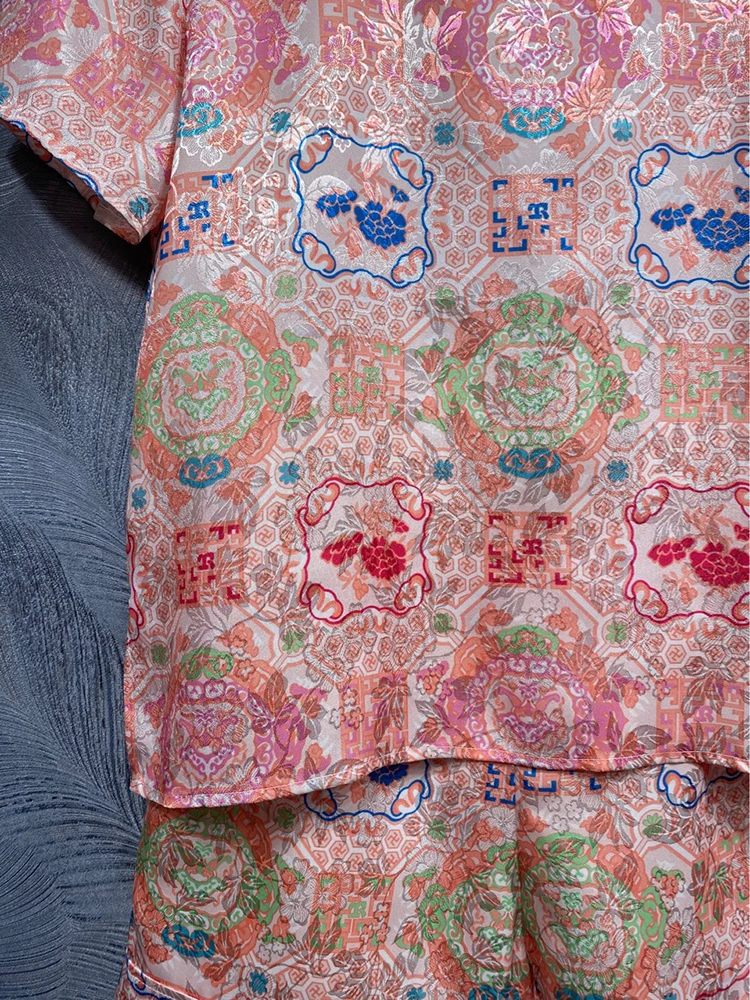 Летний костюм DLDENGHAN с индийским народным принтом женская футболка круглым