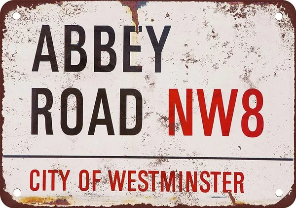 

Оловянная вывеска Abbey Road, настенное украшение, винтажная алюминиевая металлическая вывеска в стиле ретро, железная живопись, винтажный декоративный знак,