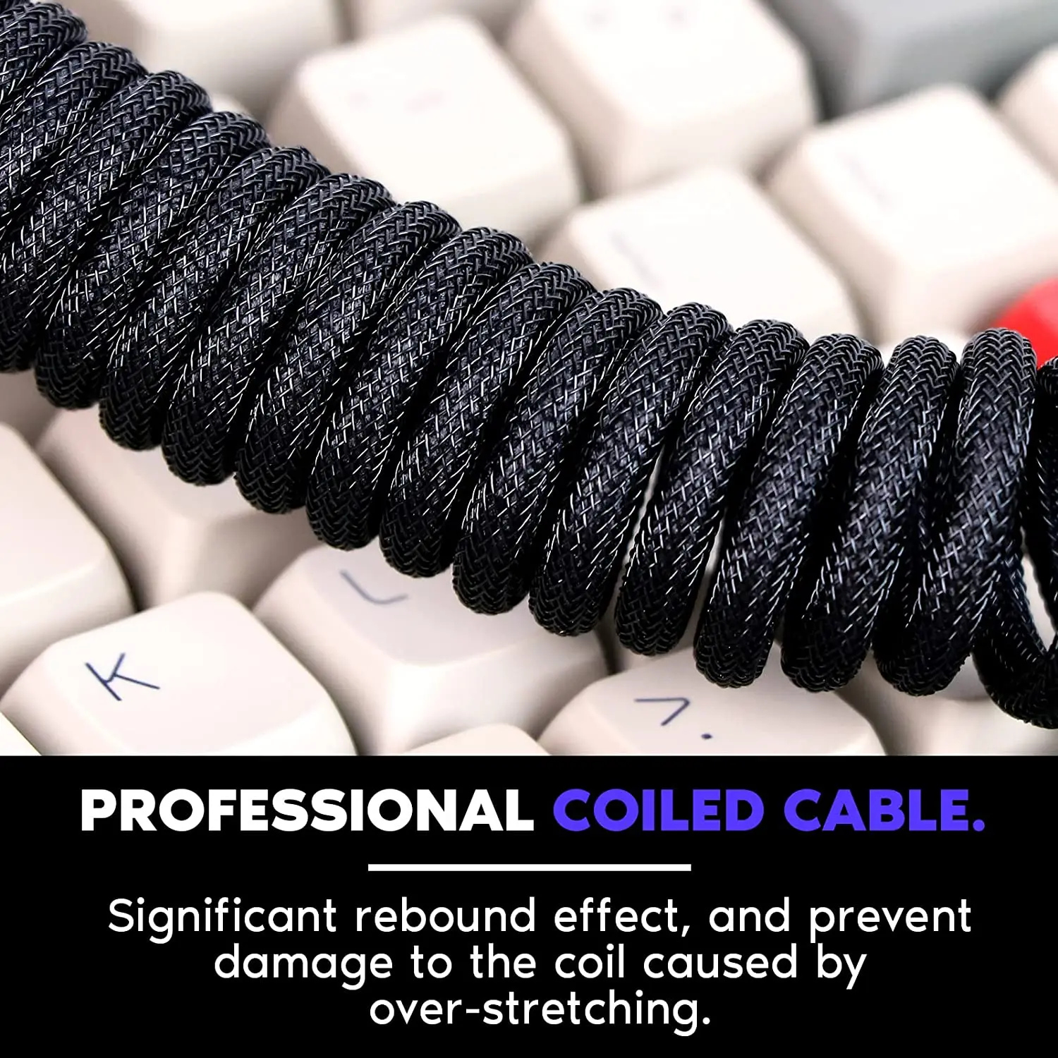 Фото Плетеная смесь для игровой клавиатуры м спиральный кабель Type-C на USB A для механической клавиатуры с отсоединяемым разъемом авиатора №4