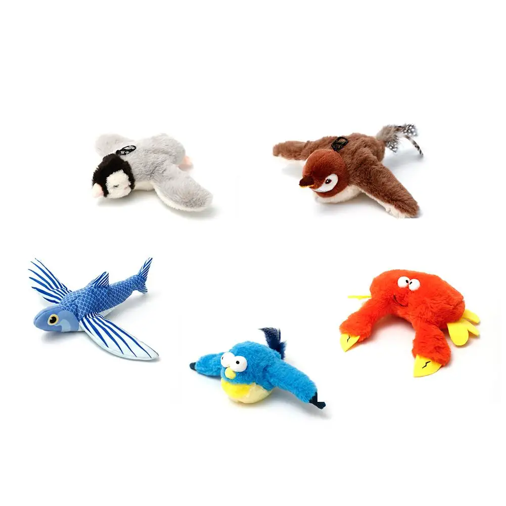

Pet Cat Electric Plush Toys Usb Rechargeable Touch Activated Flapping Wings Catnip Toys For Kitten Exercise