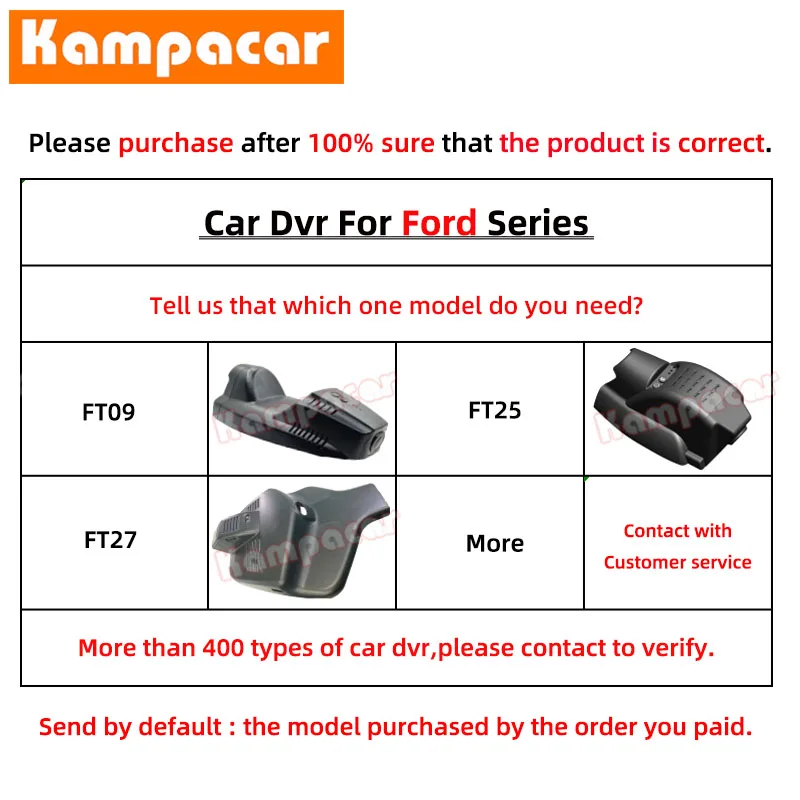 Автомобильный видеорегистратор Kampacar FT09-E для Ford Kuga Titanium X II ST-Line 2 рестайлинг Escape