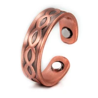 opening adjustable magnetic rings for men women retro copper color magnetic ring classic charm casual party jewelry gift