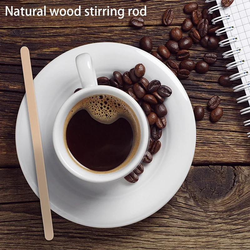 Деревянные палочки для перемешивания кофе 7 5-100 упаковок круглый конец