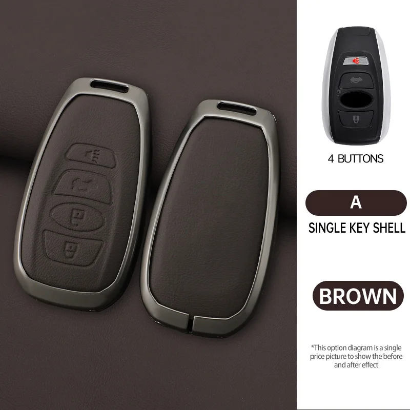 

Автомобильный кожаный чехол для ключей без ключа из цинкового сплава, чехол-держатель для Subaru XV BRZ Forester Legacy Outback, автомобильные аксессуары для интерьера