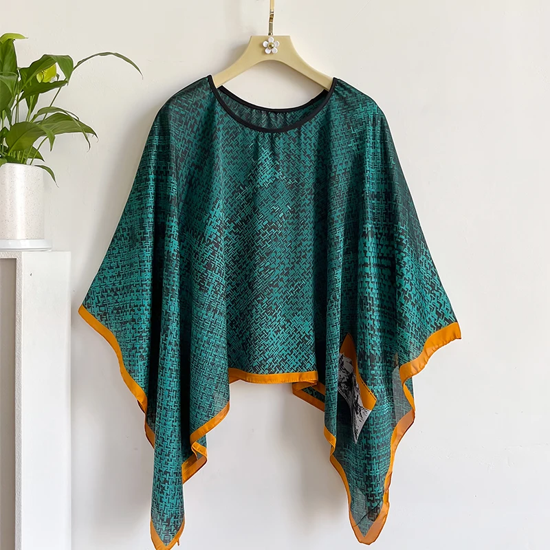 Новинка 2024 шелковый шарф 110x110 см роскошная брендовая дизайнерская женская шаль с