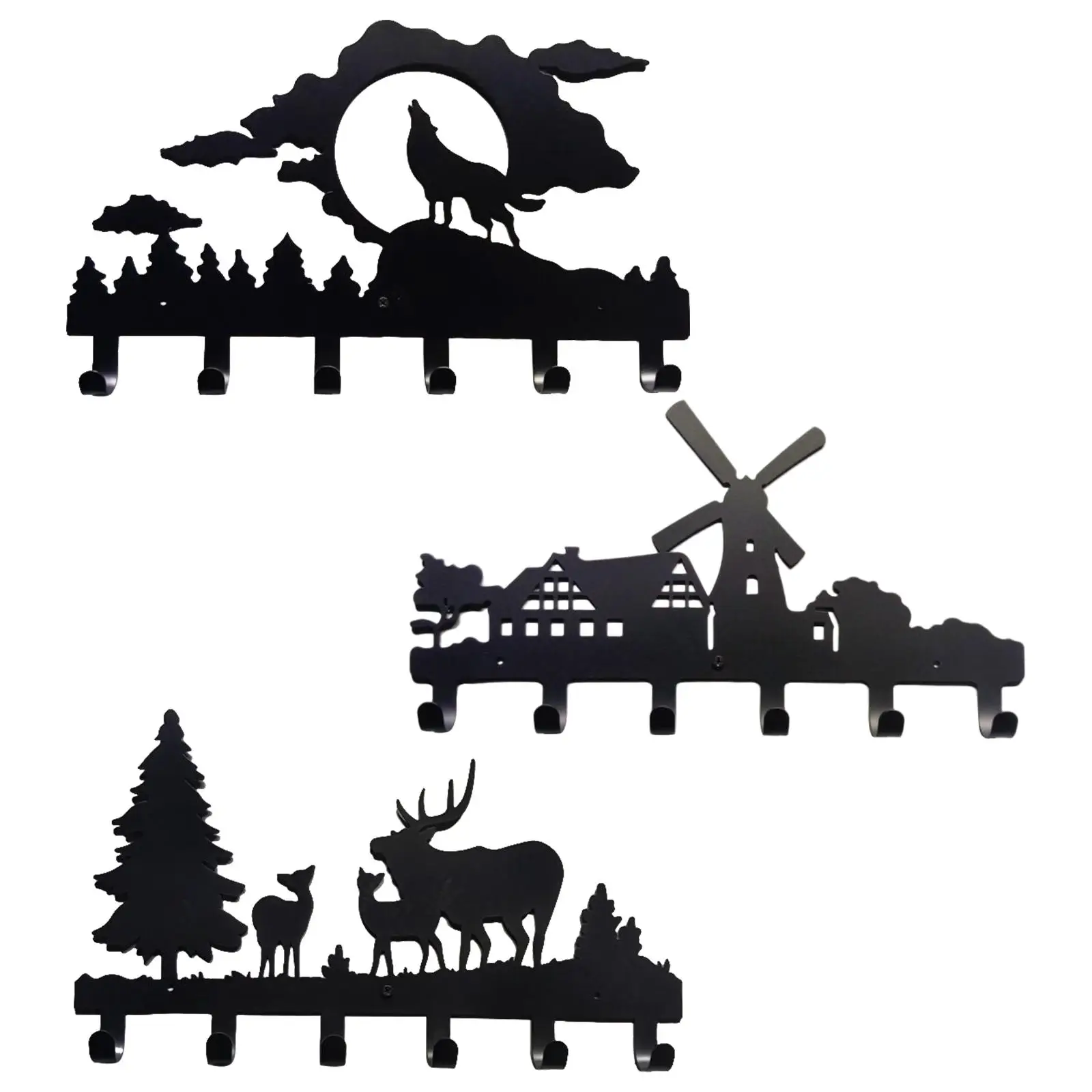 

Rack, Wall Mounted Hook Rail Holder Organizer Hanging Storage Door Wall Mount hanger for Office Farmhouse Handbags Towel