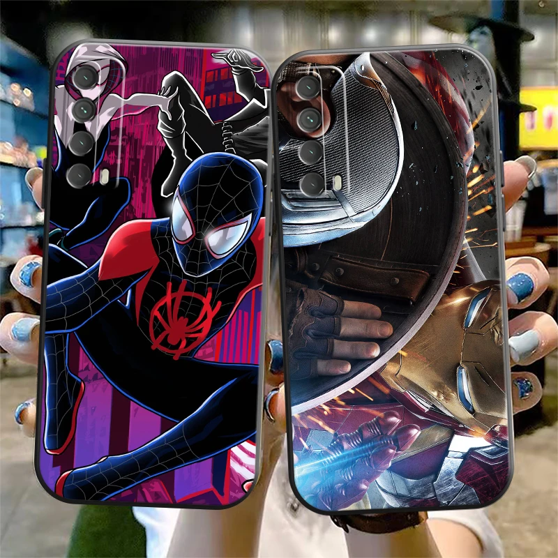 

Popular Marvel Phone Case For Huawei P Smart Z P20 P30 Honor 8X 9 9A 9X 10 10 Lite Silicone Cover Liquid Silicon Black Funda