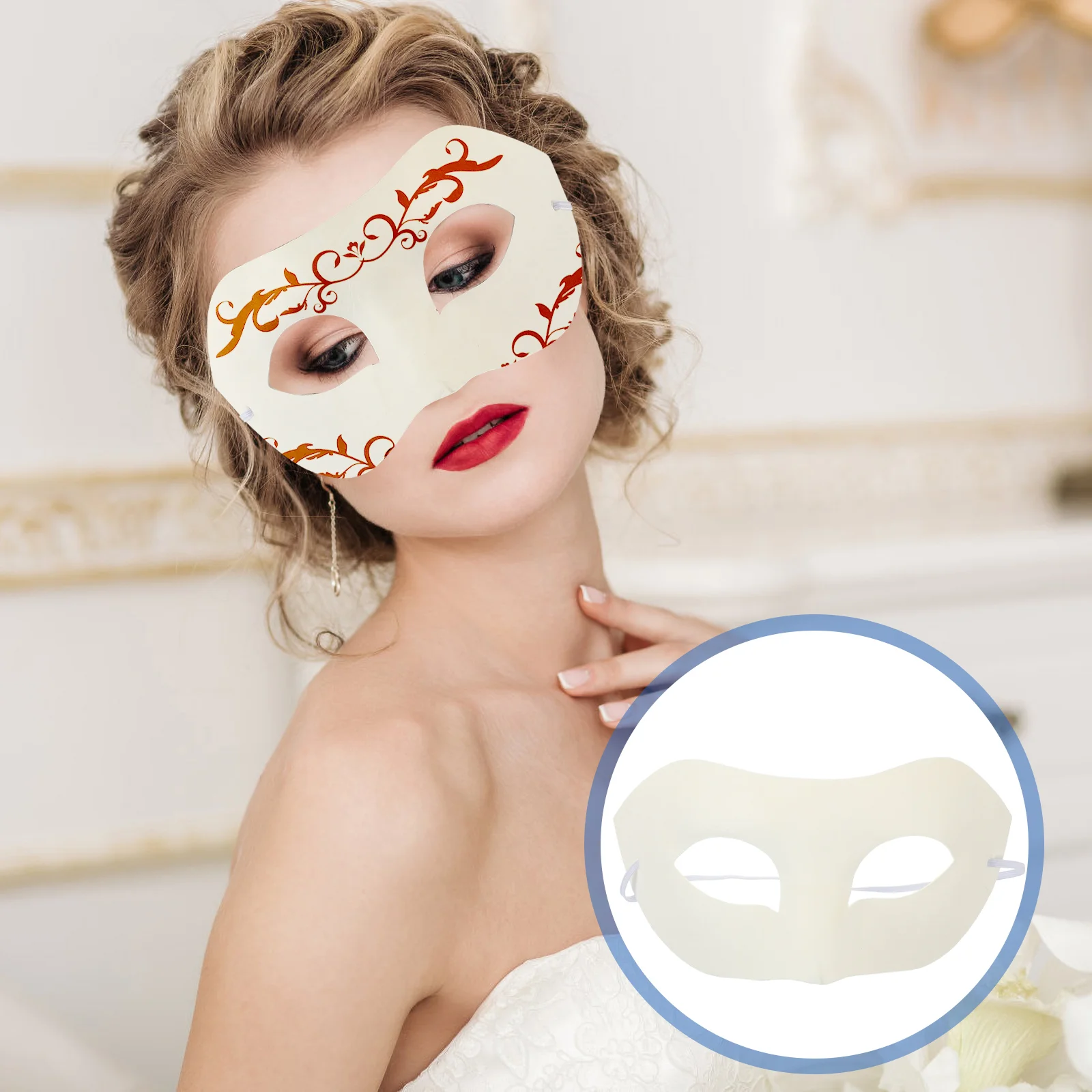 

DIY Ручная роспись маска пустые маски Женская фотография