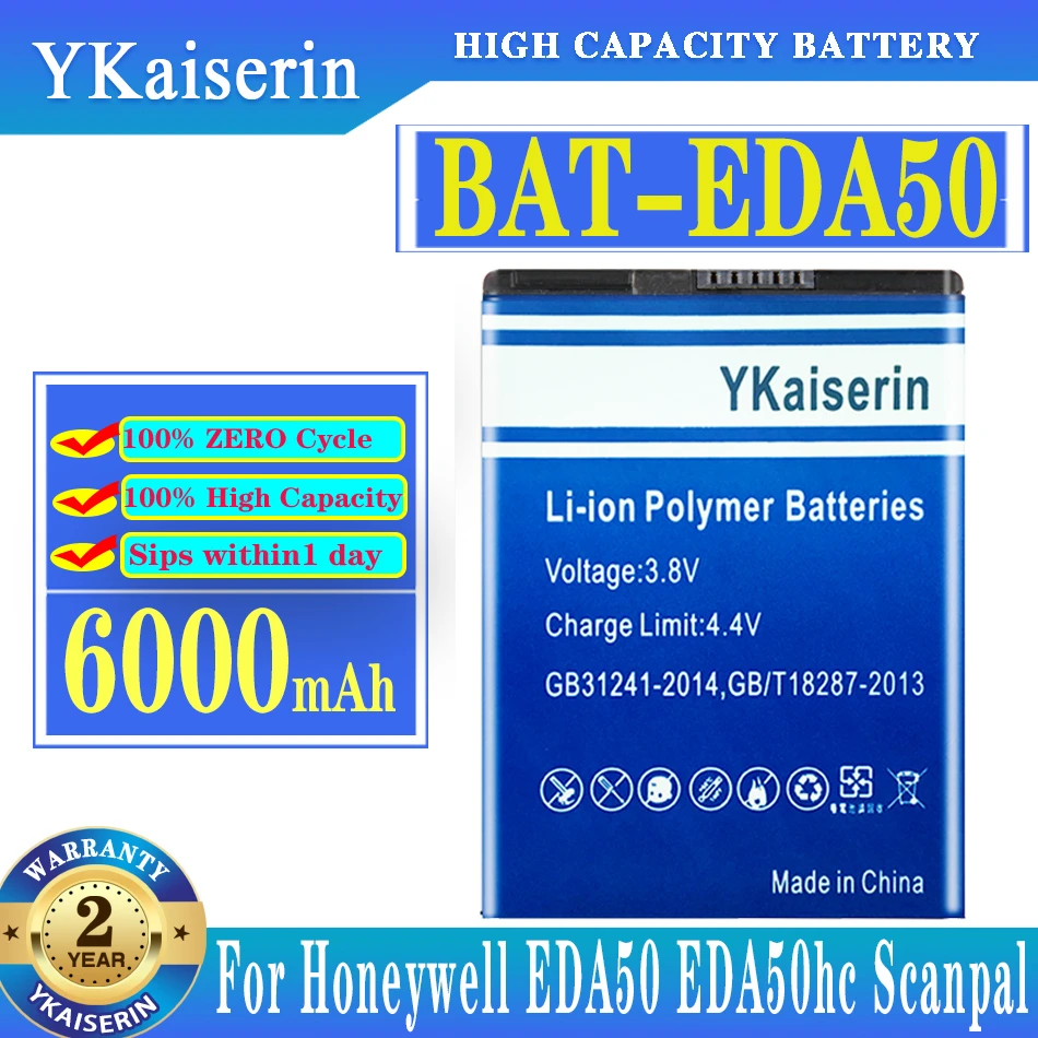 

YKaiserin Replacement Battery BAT-EDA50 For Honeywell EDA50 EDA50hc Scanpal EDA40 Authentic Rechargable Battery 6000mAh Batteria