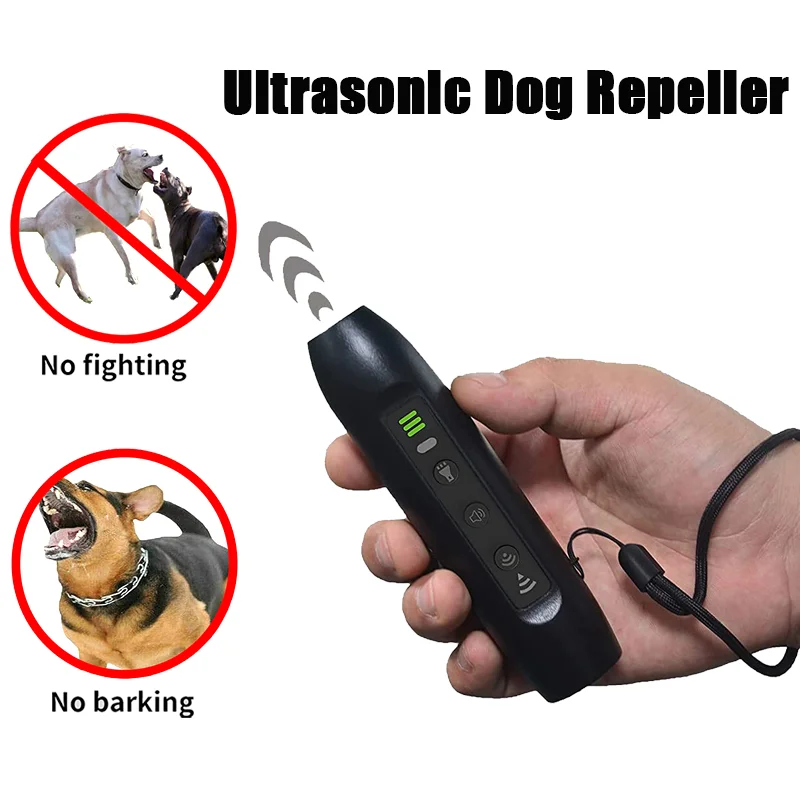 Ultrasonic Dog Repeller Device Pet Cat Repellent Device Dog Training USB Recharge With Flashlight Anti Barking Device For Pet