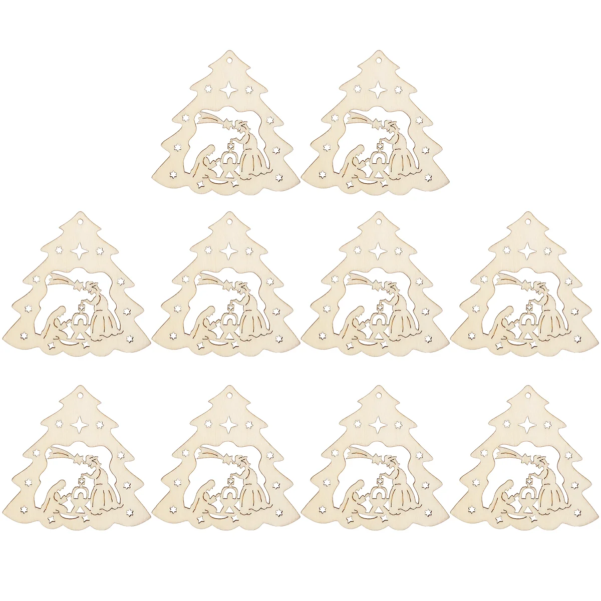 

10pcs Christmas Tree Ornaments Hanging Xmas Decorations with Ropes