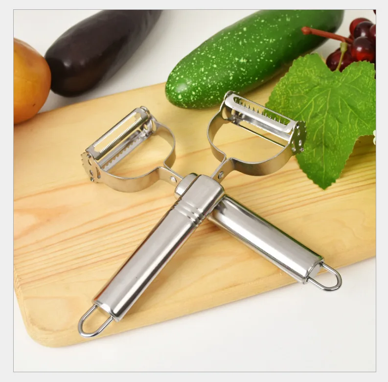 

2 In 1 Stainless Steel Peeler, Melon Planer Suitable for Kitchen Gadgets Fruit Vegetable Peeler, Grater Shredded Potatoes