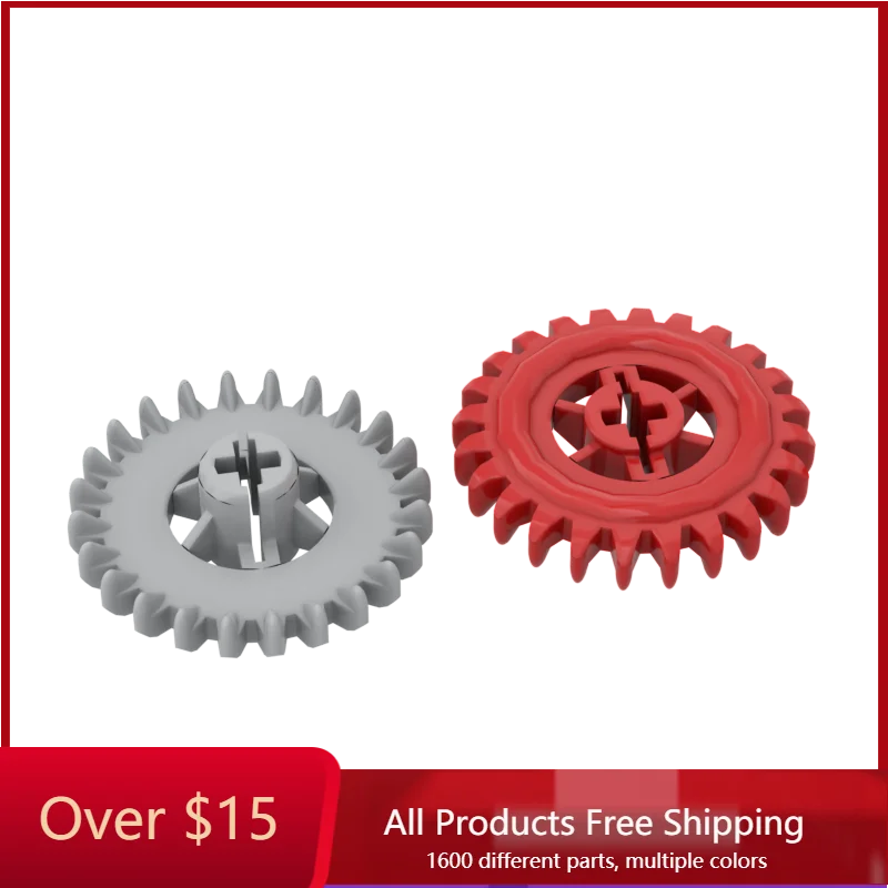 

Кубики MOC, 10 шт., совместимы с 3650 высокотехнологичной шестерней, корона с 24 зубьями для строительных блоков, детали «сделай сам», Обучающие кр...