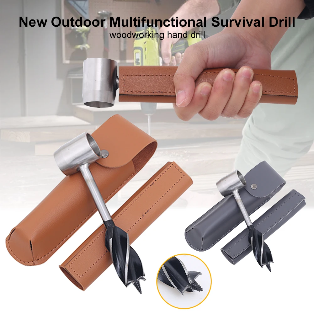 

Hand Auger Wrench Hand Screw Drill Bit Woodworking Multi-Purpose Bushcraft Tools Manual Auger for Survival Gear