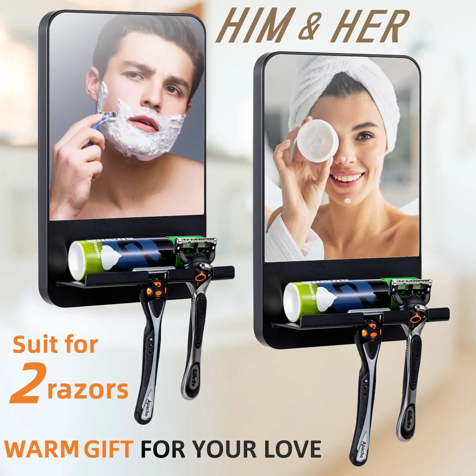 Акриловое зеркало TAILI для мужчин и женщин настенное с присоской душа косметика