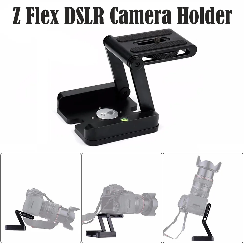 

Z Flex Tilt Head DSLR Folding Bracket Camera Stand Holder Quick Release Tripod Plate & Level For IPhone 14 13 Pro Max Accessory