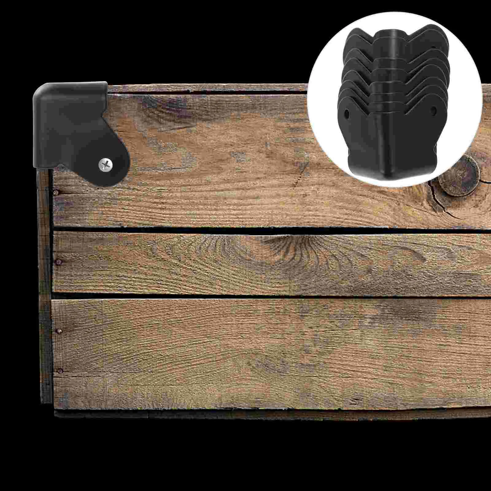 

8 Pcs Wooden Box Corner Protector Protective Guards Edges Safety Baby Crib Bumper Iron Cabinet Bumpers