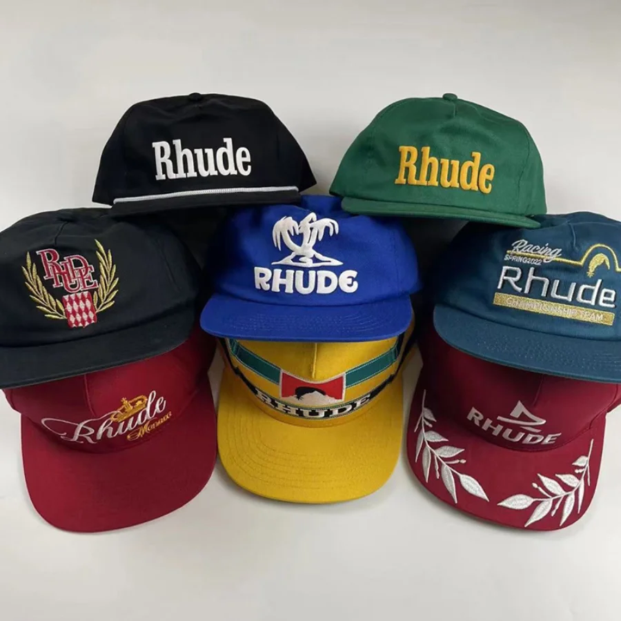 

Rhude Baseball Cap Men Women Embroidered Rhude Caps Inside Label Adjustable Buckle Hats