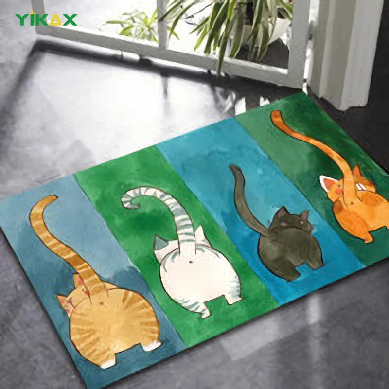 

коврик входной двери коврик для ванной ковер в гостинную Коврик для входной двери с принтом милого кота, кухонный коврик для ванной, моющийс...