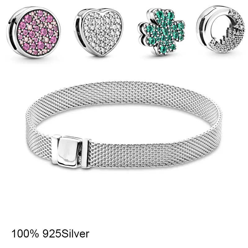 

Бусины из серебра 100% пробы, с четырьмя листьями