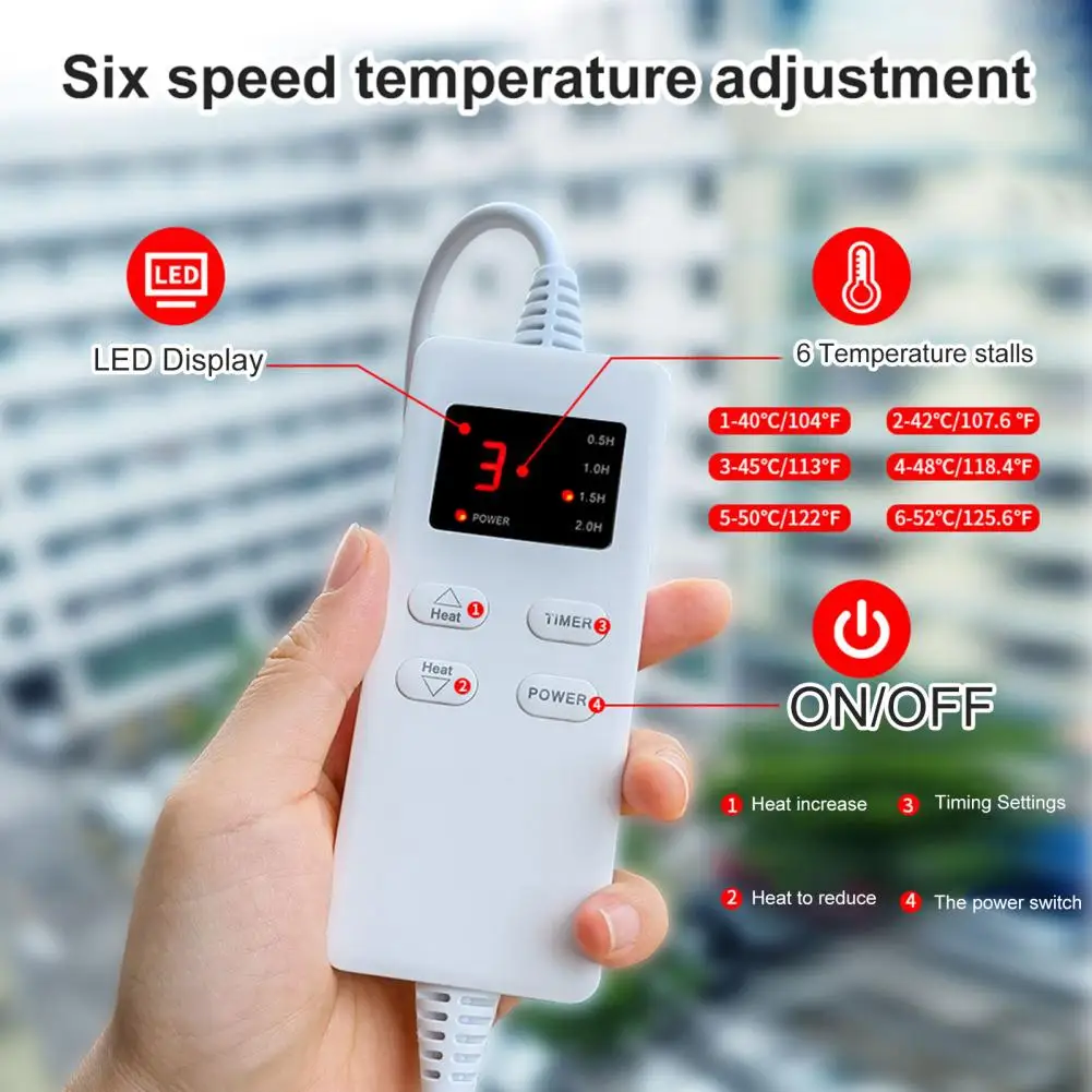 

Heated Pad Popular 6-speed Temperature Plush Heating Pad Blanket Warming Pad Winter Warmer for Daily Use