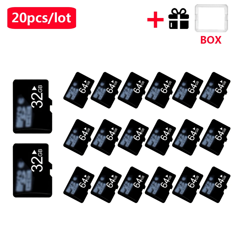 

Карта памяти MicroSD, класс 10, 20 шт./лот, 32 ГБ, 8 ГБ, 16 ГБ, 32 ГБ, 64 ГБ