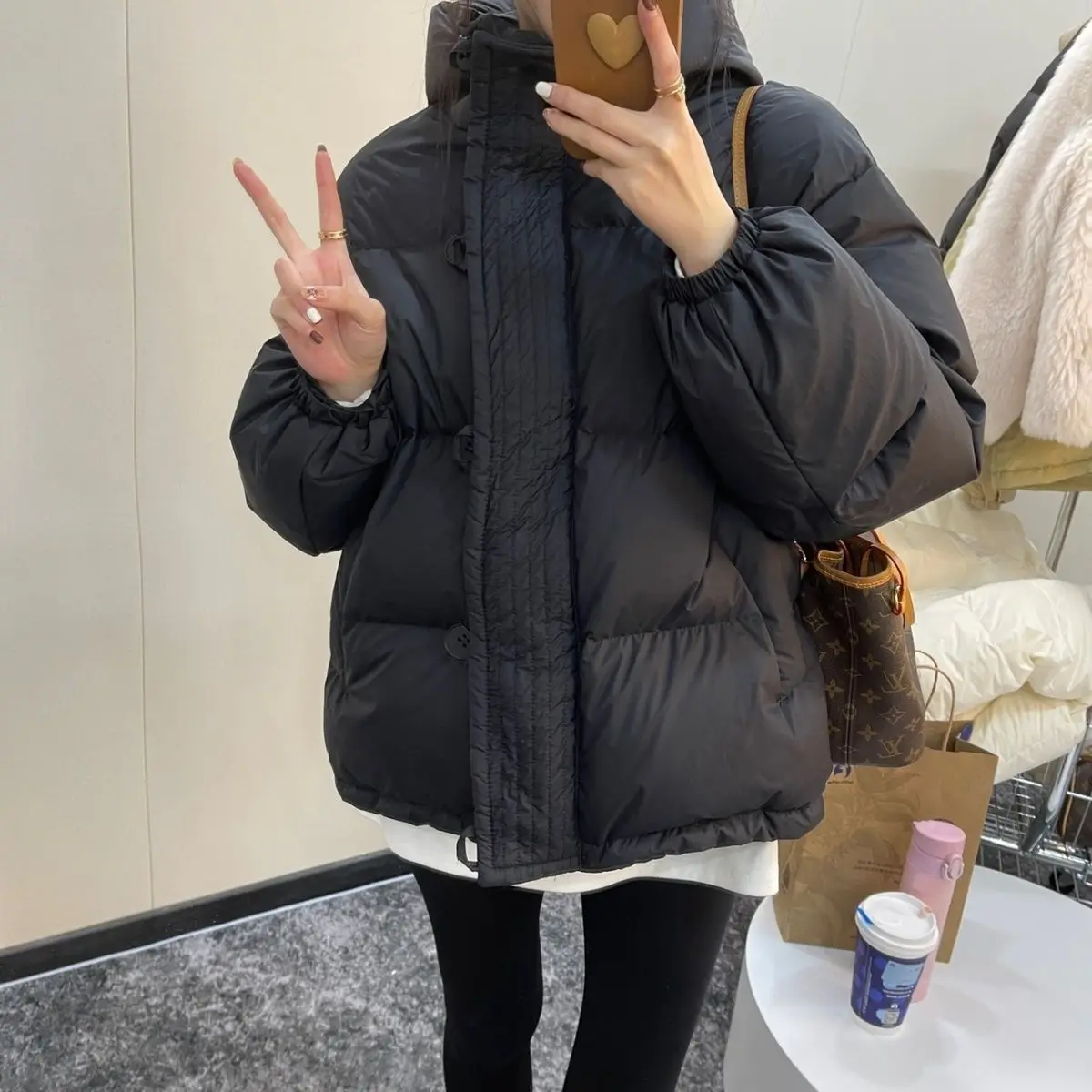 2023 Winter Women Warm White Duck Down Coat Female with Hooded Jacket Casual Loose Thickening Down Ladies Coats News M59