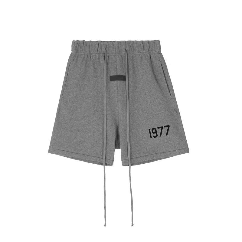 

22ss High Quality 7th FG 1977 Flocking Rope Shorts Men Women Couple Cotton Pants Hip Hop High Street Oversize Casual Shorts