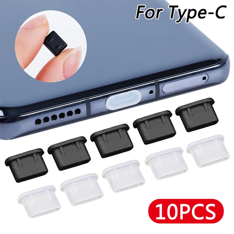 

10Pcs Type-C Silicone Dust Plugs Smart Phone USB Charging Port Protector Cover Type C Anti-dust Cap for Samsung Xiaomi Huawei