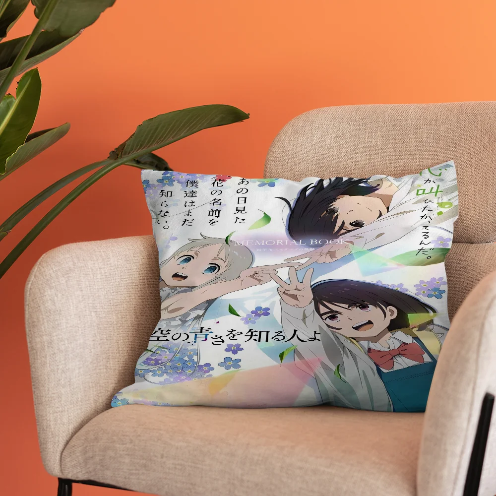 Anohana The Flower We Saw That Day Anime Pillowcase Toon Gift Cushion Cover Bedroom Home Sofa Chair Seat Decor Pillow Case