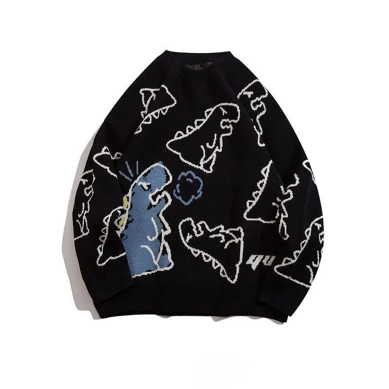 

Streetwear Sweater Men New Harajuku Winter Men's Clothing Knit Pullover Long Sleeve Pulls Lovely Print Sweaters