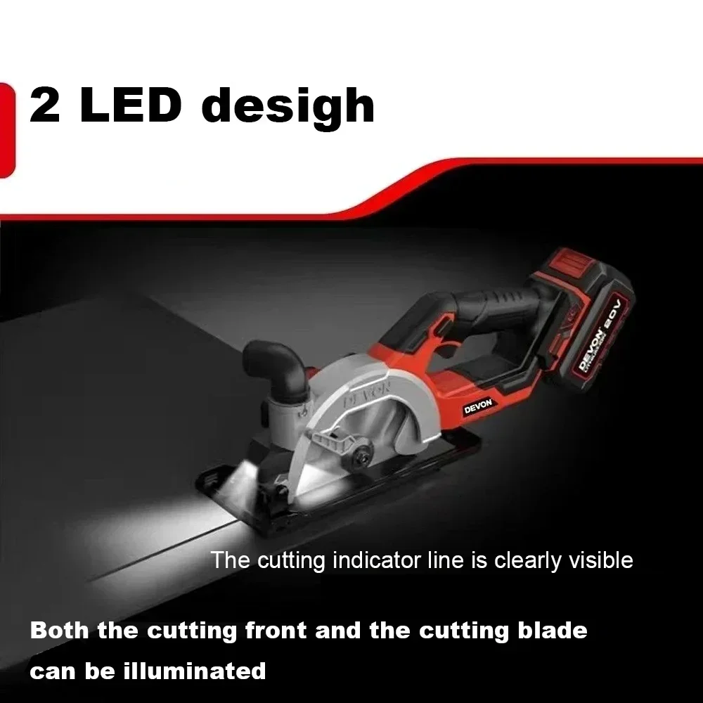 Аккумуляторная циркулярная пила Devon 20 В бесщеточная 5835 140x20 мм глубина 52 5