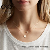 bipin womens simple multilayer stainless steel necklace personality jewelry set wholesale