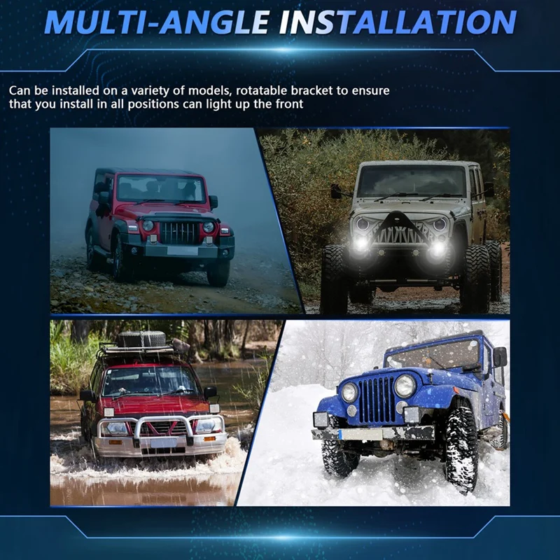 4-дюймовый квадратный семейный Рабочий набор 2 шт. 90 Вт прожекторных лампы для