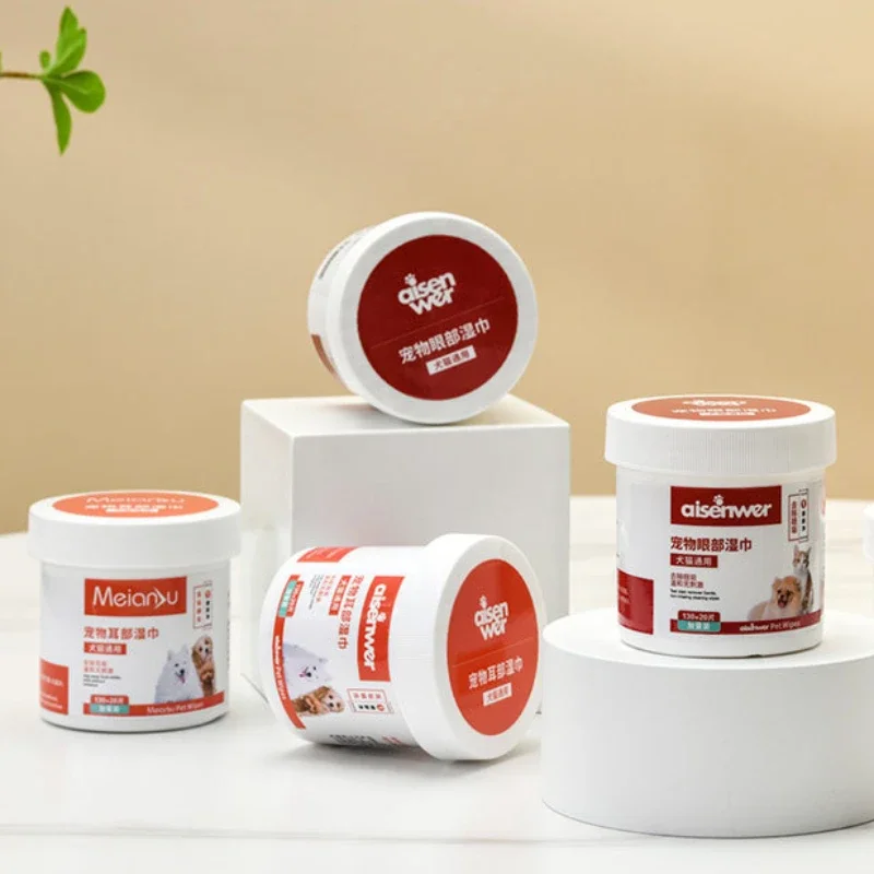 150 шт. салфетки для собак кошачьих глаз нежные чистки ушей удаления пятен от