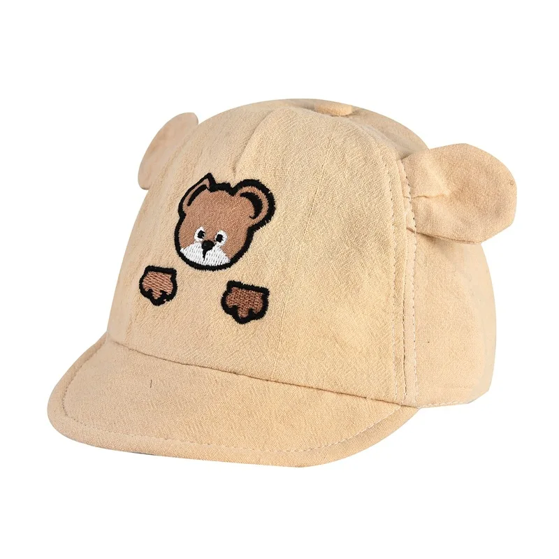

Cute Cartoon Bear Baby Hat Soft Cotton Boys Girls Baseball Cap Summer Outdoor Infant Girls Sun Hats Baby Photography Props