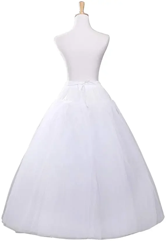 Лидер продаж новый дизайн трапециевидная нижняя юбка без обруча кринолин белая