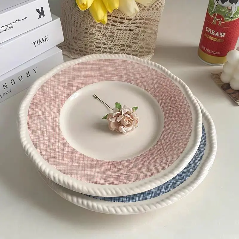 

"ins girl heart plate" ceramic plate dish high-grade western food plate