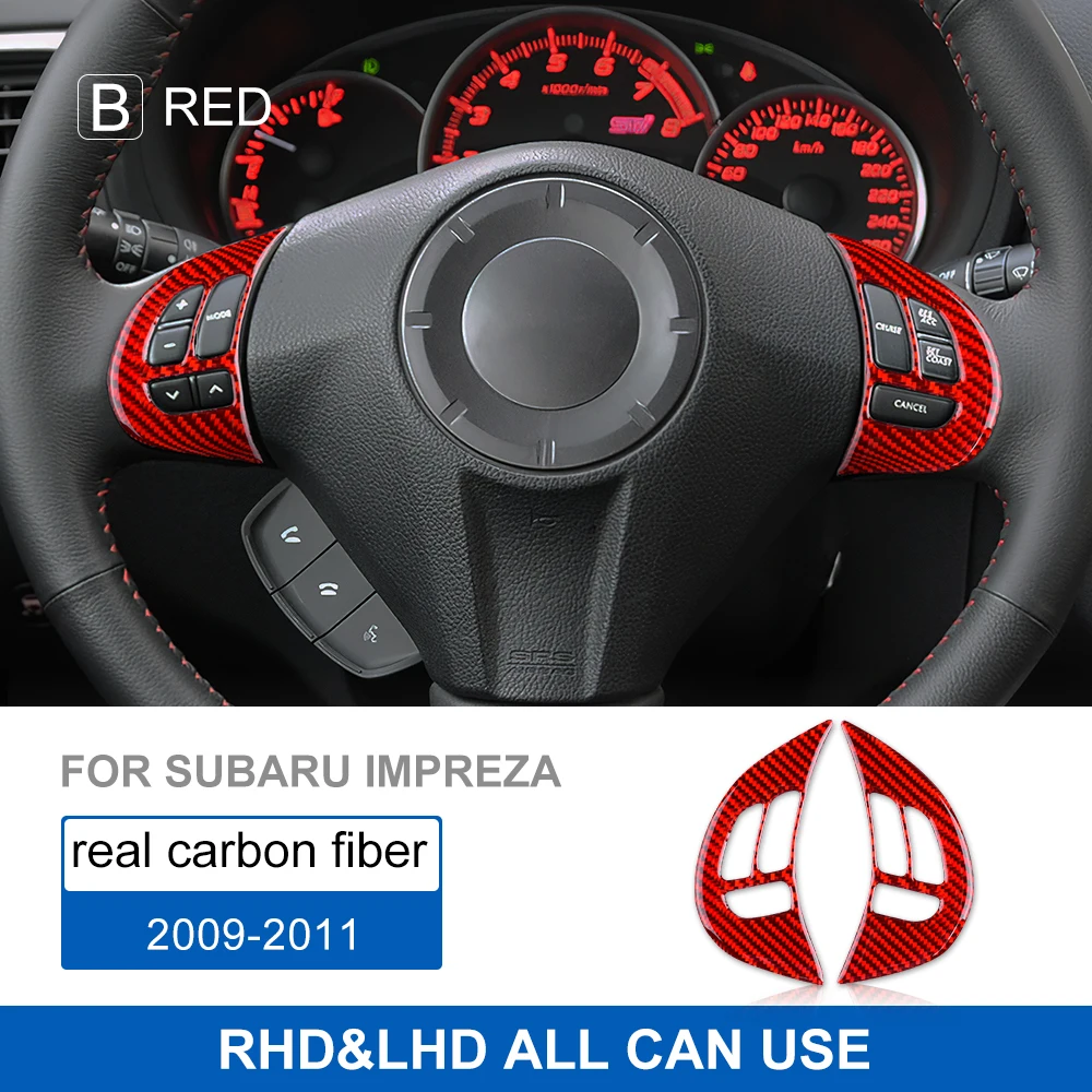 

Настоящая мягкая наклейка из углеродного волокна для Subaru Impreza 2009 2010 2011, кнопки на руль автомобиля, рамка, аксессуары для внутренней отделки