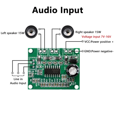 Плата усилителя мощности 2x15 Вт CS8655E