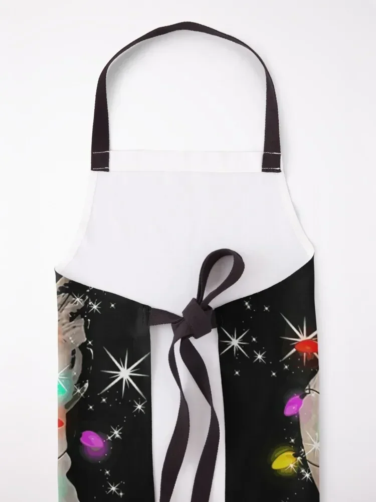 Куриный рождественский фартук с елочными огнями кухонный