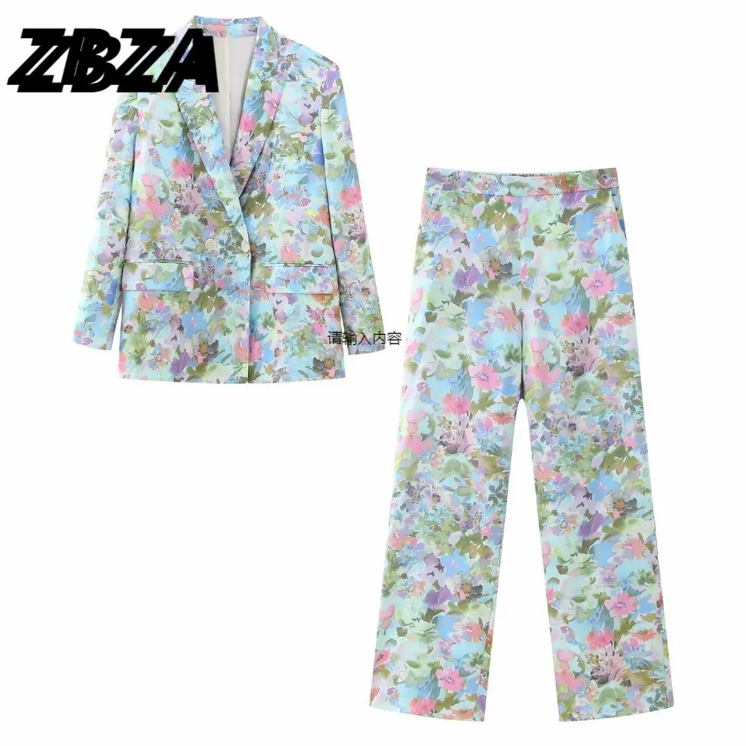 

Женский Атласный блейзер с принтом, винтажный пиджак с длинным рукавом и карманами, элегантная верхняя одежда, новинка 2023