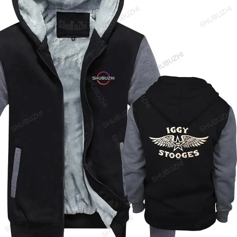 IGGY &amp THE STOOGES WINGS BLACK SLIM FIT теплая толстовка NEW OFFICIAL ADULT BAND MUSIC толстая с принтом