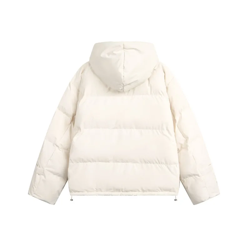 IEFB Минималистичное мужское пальто с капюшоном на шнурке и буквенным принтом