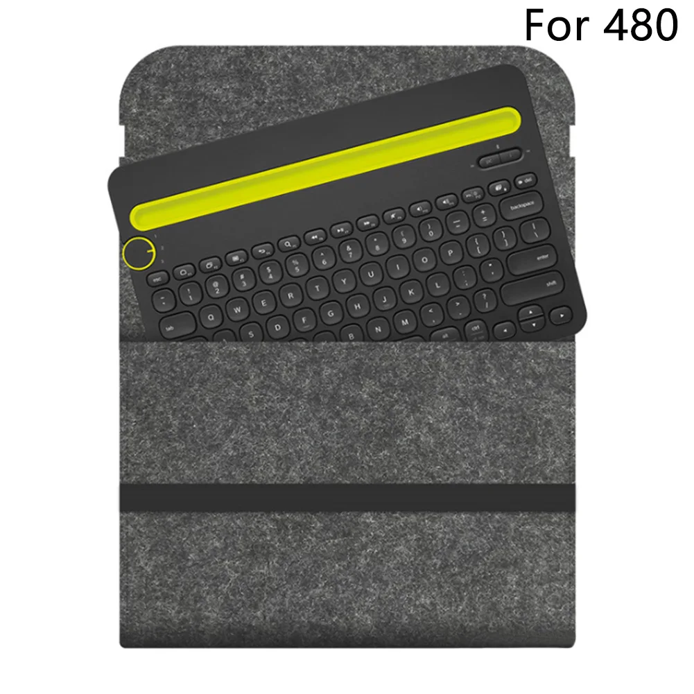 

Felt Carrying Case Compact Cover Travel Flexible Protective Keyboard Bag Anti Shock Storage Portable For Logitech K380 K480