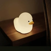 lovely silicone dull child cute duck night lamp with patting switch regular feeding usb sleeping lamp bedroom bedside night lamp