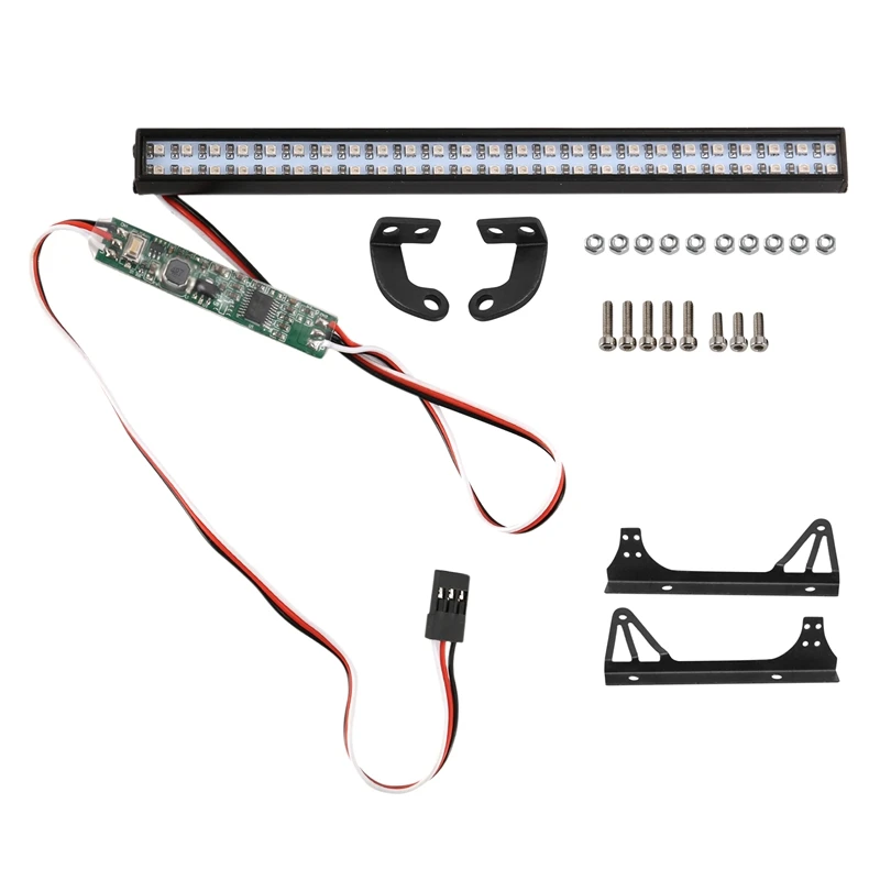 

147MM Bright 50 LED Multicolor Lights Bar for 1/10 RC Crawler Axial SCX10 II 90046 III AXI03007 Jeep Wrangler Body Shell