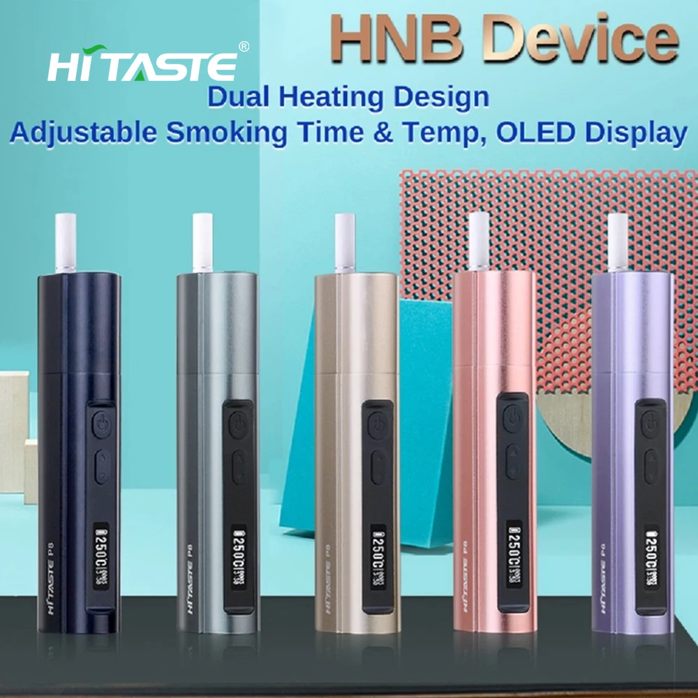 Origina Hitaste P8 Tobacco Heat Not Burn Vaporizer Heat Not Burn Device 3200mah Adjustable Dual Heating System With OLED Display