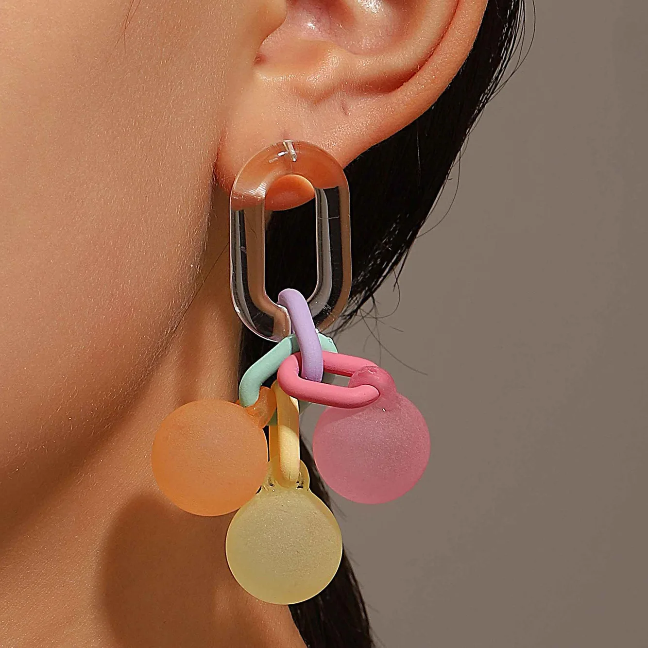 Lifefontier милые карамельные цвета акриловые шарики Висячие серьги для женщин