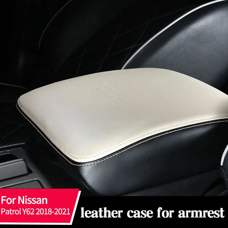 

Автомобильный Подлокотник Коврик для Nissan патруль Y62 2018-2021 кожаный центральный защитный инструмент для управления декоративными аксессуара...
